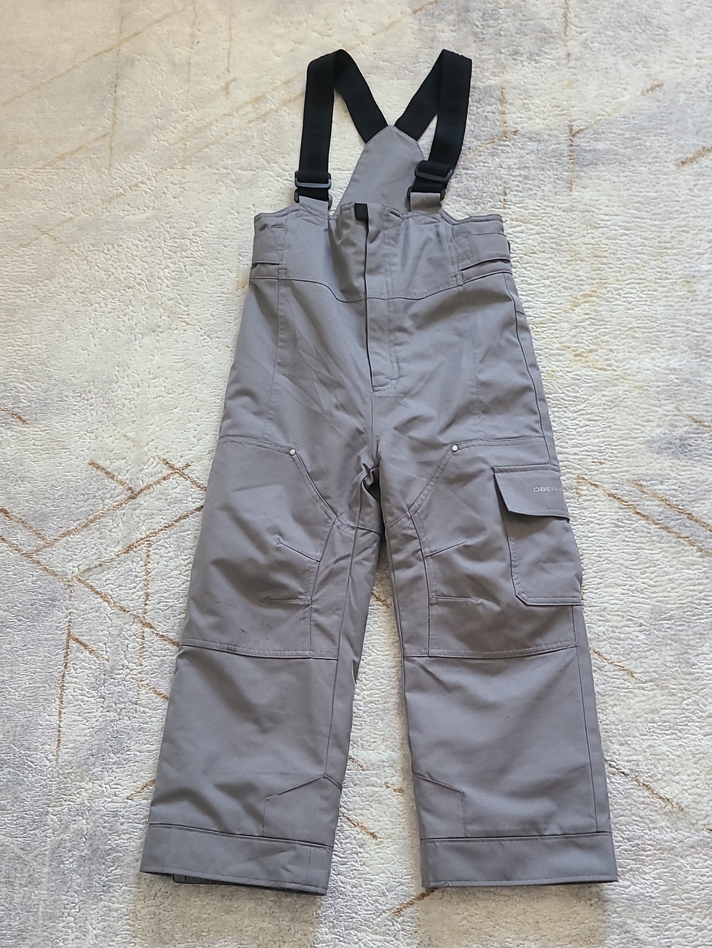 Obermeyer Kids Ski Snow Bib Pants Size 6 Gray I-Grow Insulated Winter